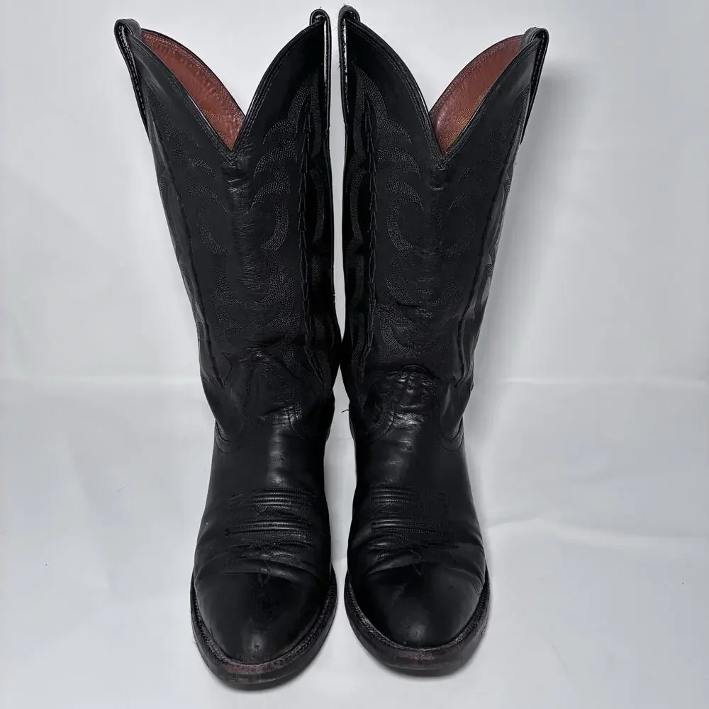 Sz 8 D Mens Nocona NB2001 Imperial Black Calf Leather Western Cowboy Boot VGUC!